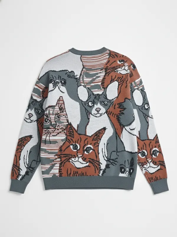 Highlander Men Brown Round Neck Pullover Sweater