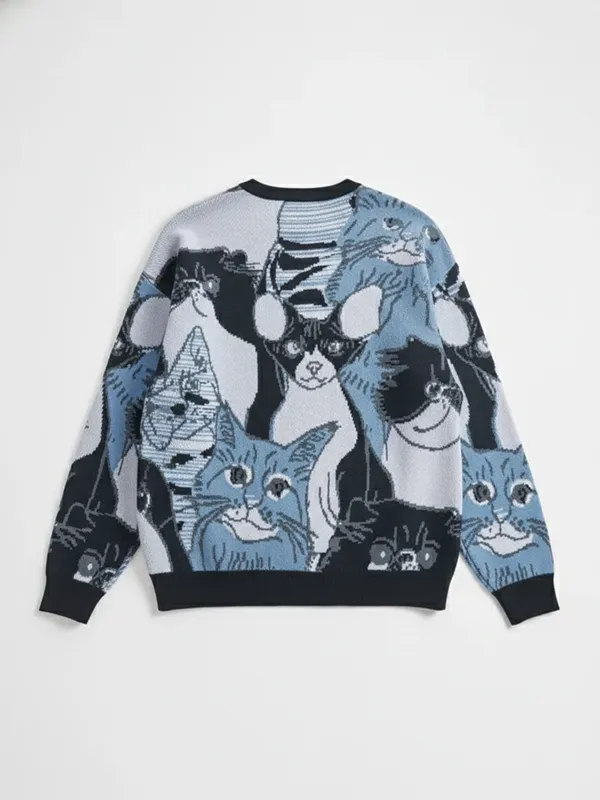 Highlander Men Blue Round Neck Pullover Sweater