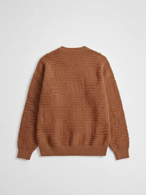 Highlander Men Brown Round Neck Pullover Sweater