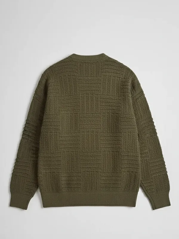 Highlander Men Olive Round Neck Pullover Sweater