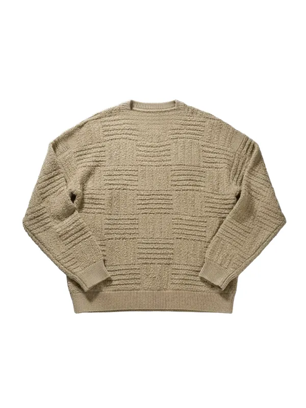 Highlander Men Beige Round Neck Pullover Sweater