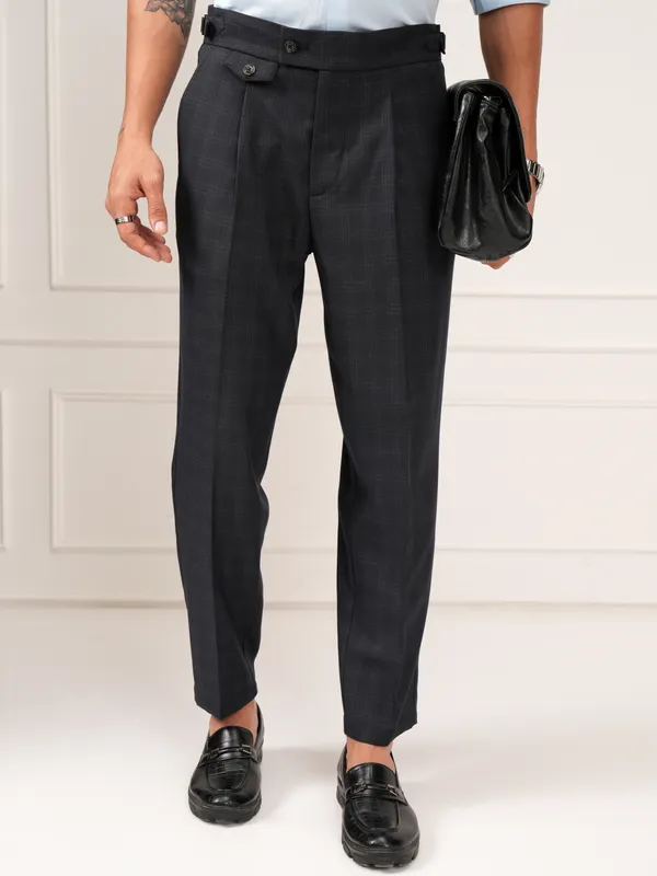 Highlander Men Black Slim Fit Solid Formal Trouser