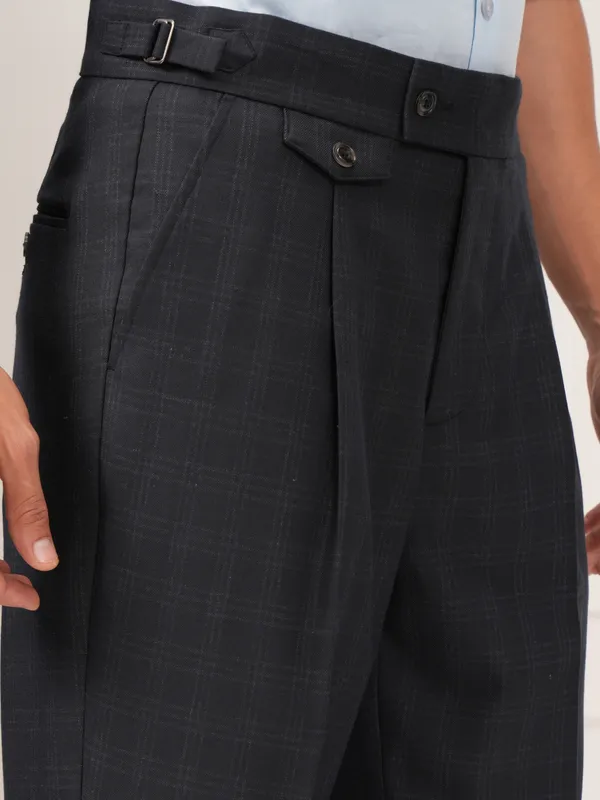 Highlander Men Black Slim Fit Solid Formal Trouser