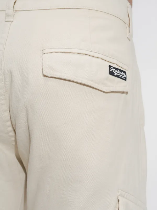 Highlander Men Turquoise Blue Slim Fit Solid Cargos