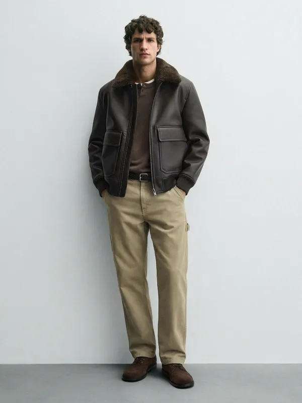 Highlander Men Beige Straight Fit Solid Cargo