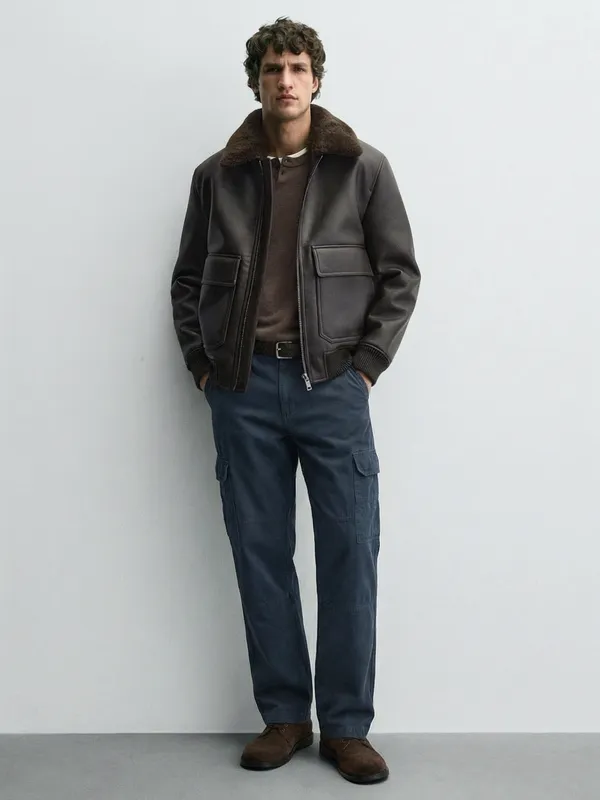 Highlander Men Blue Straight Fit Solid Cargo