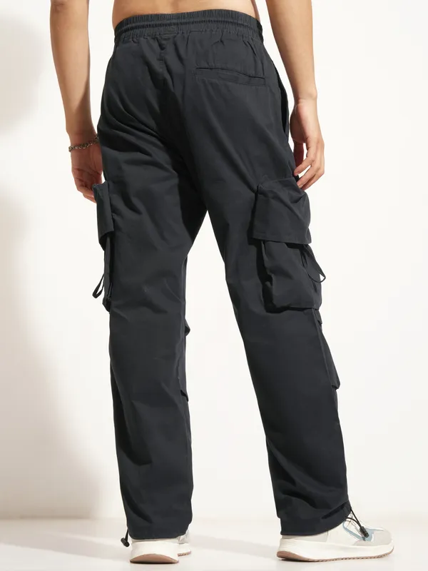 Highlander Men Blue Straight Fit Solid Cargo