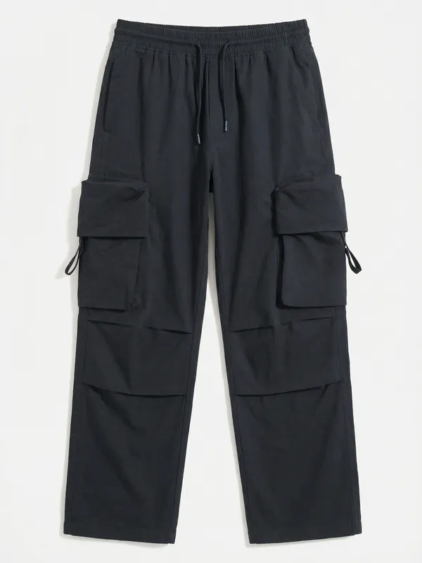 Highlander Men Blue Straight Fit Solid Cargo