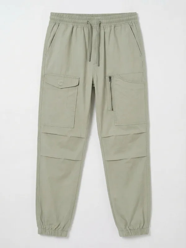 Highlander Men Grey Straight Fit Solid Joggers