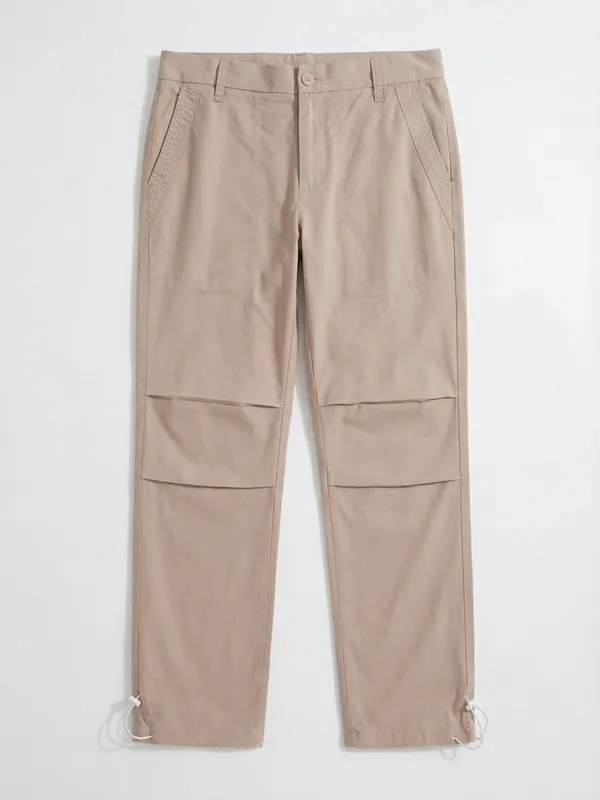 Highlander Men Rose Gold Straight Fit Solid Casual Trouser