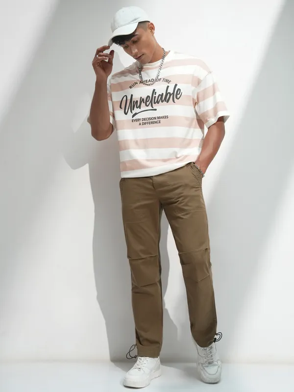 Highlander Men Brown Solid Straight Fit Wide Leg