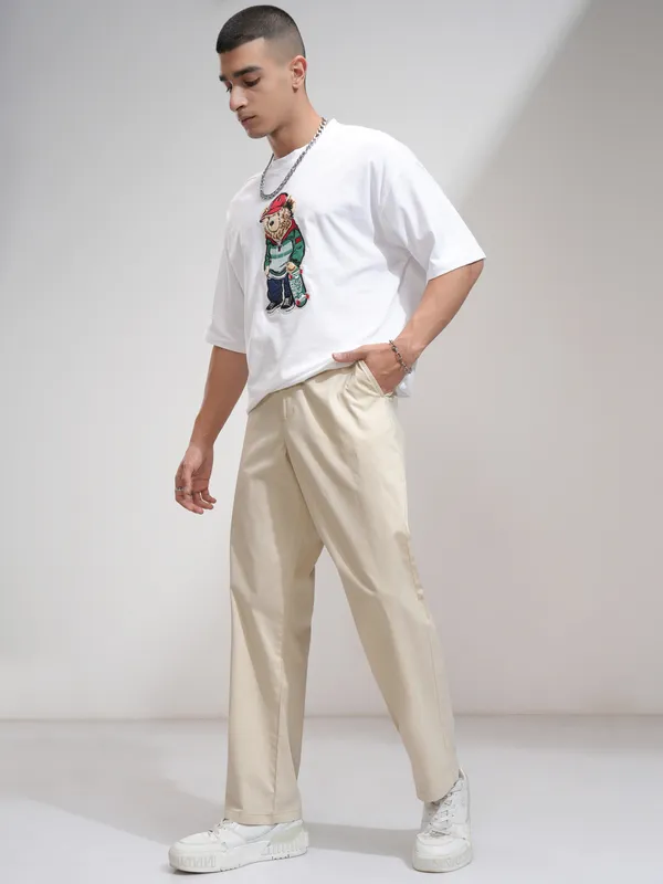 Men Straight Fit Casual Trouser