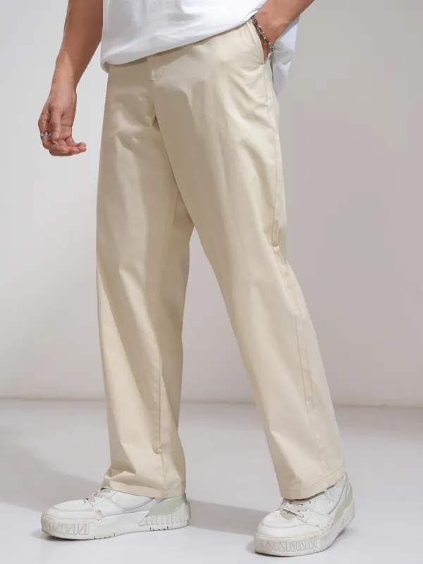 Men Straight Fit Casual Trouser