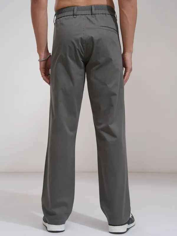 Men Straight Fit Casual Trouser