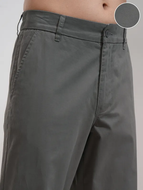 Men Straight Fit Casual Trouser