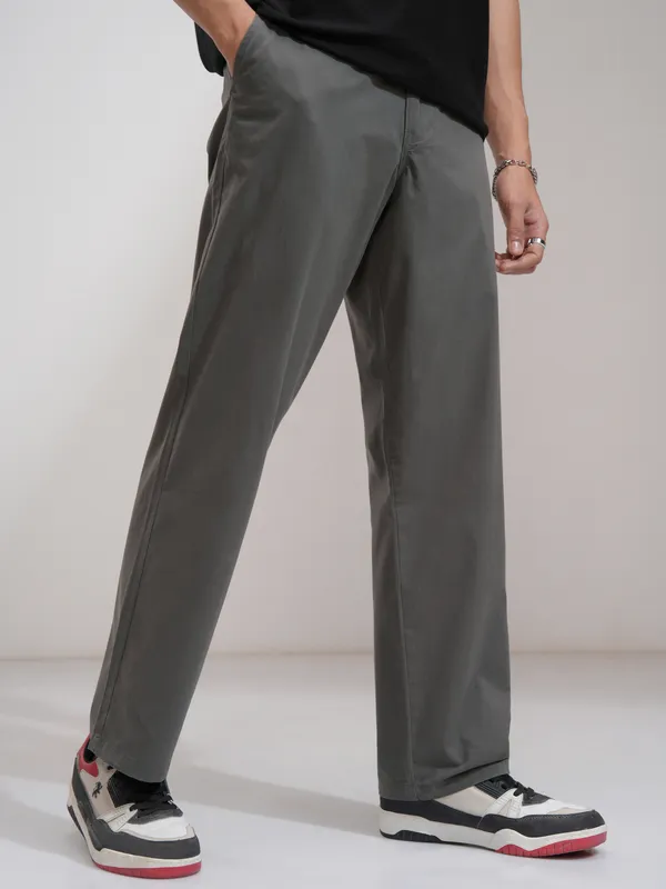 Men Straight Fit Casual Trouser