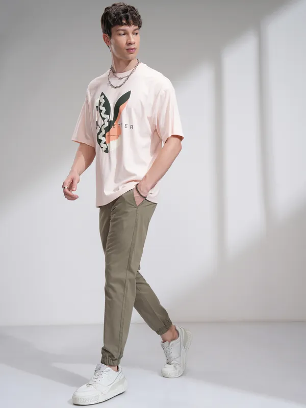 Highlander Men Green Slim Fit Solid Joggers