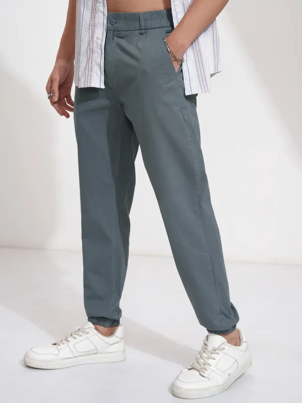 Highlander Men Blue Slim Fit Solid Joggers