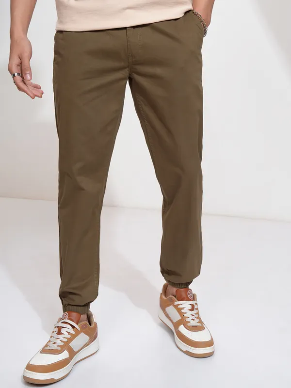 Highlander Men Brown Slim Fit Solid Joggers