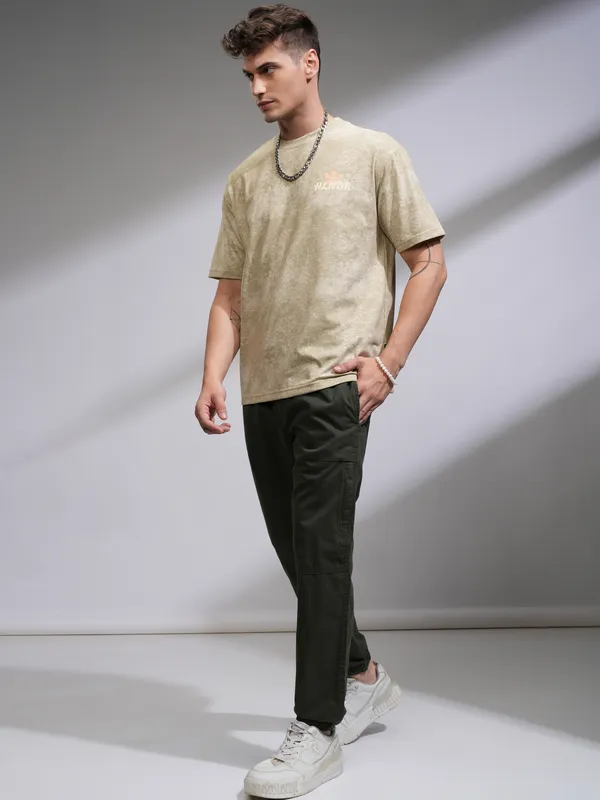 Highlander Men Green Slim Fit Solid Joggers