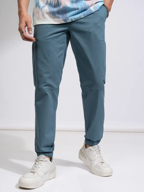 Highlander Men Blue Slim Fit Solid Joggers