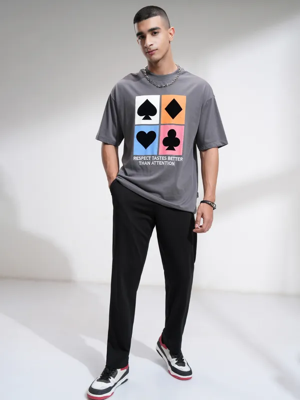 Highlander Men Black Relaxed Fit Solid Casual Trouser