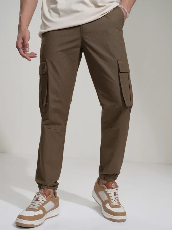 Highlander Men Brown Slim Fit Solid Joggers