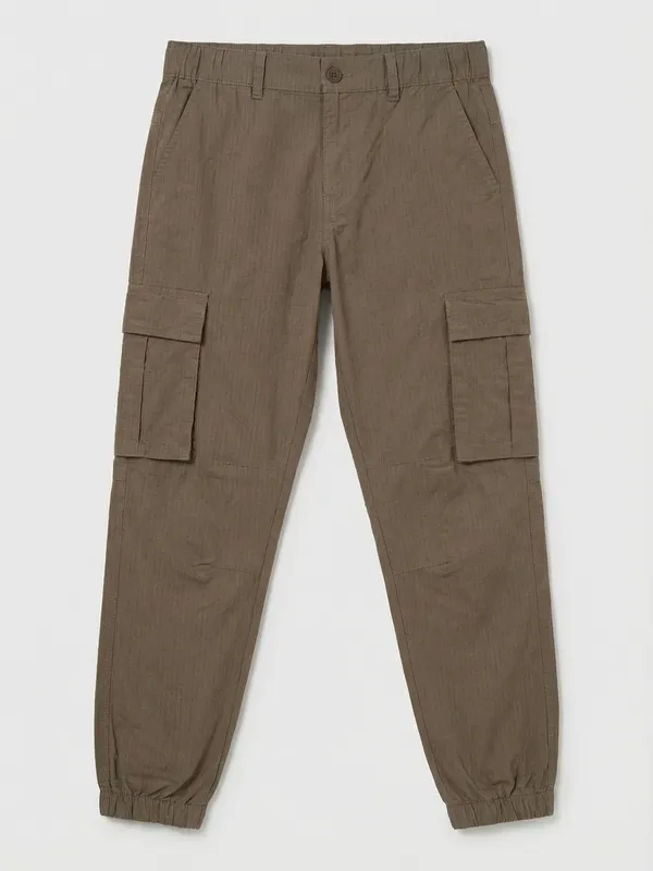 Highlander Men Brown Slim Fit Solid Cargo