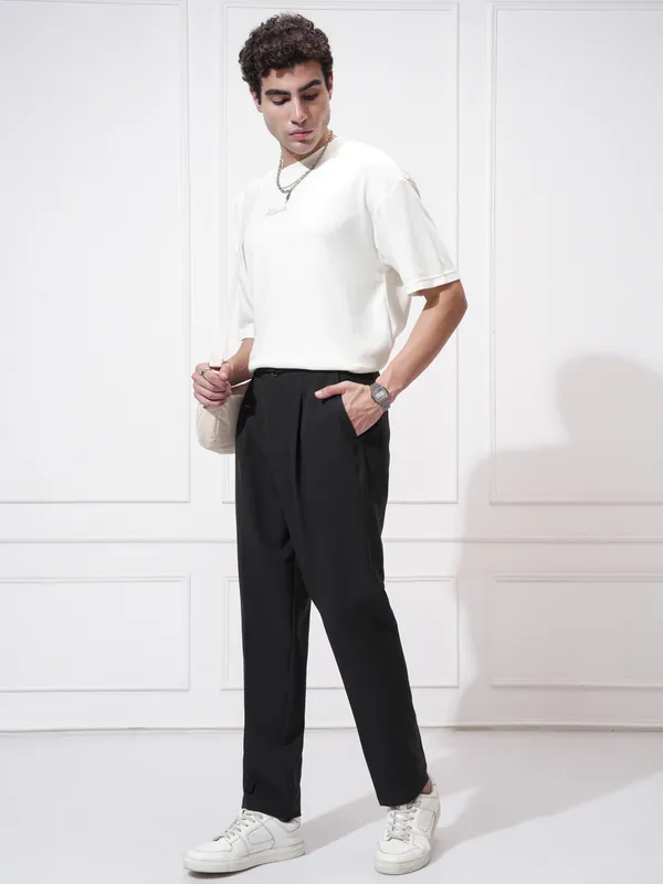 Men Tapered Fit Korean Pant