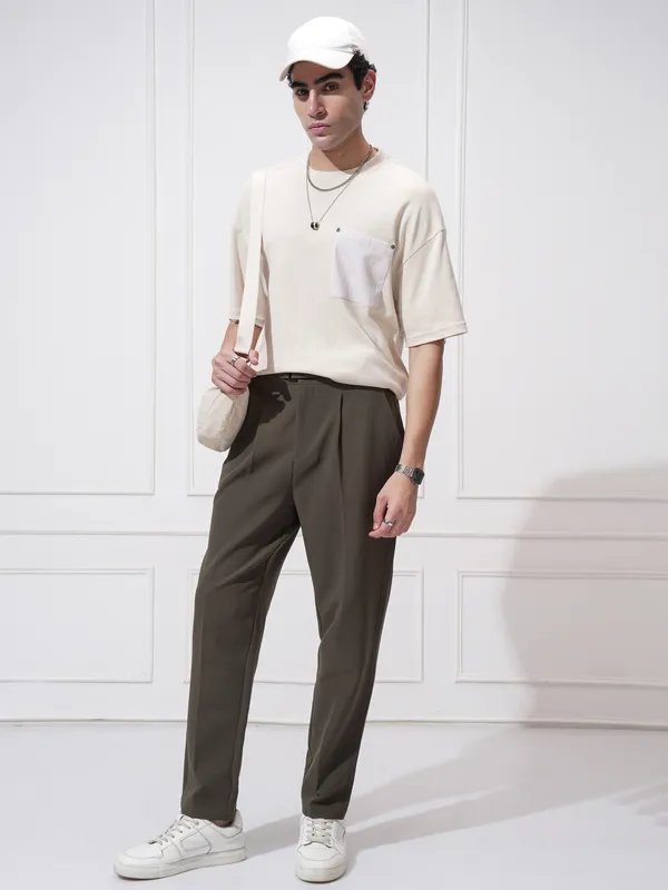 Men Tapered Fit Korean Pant