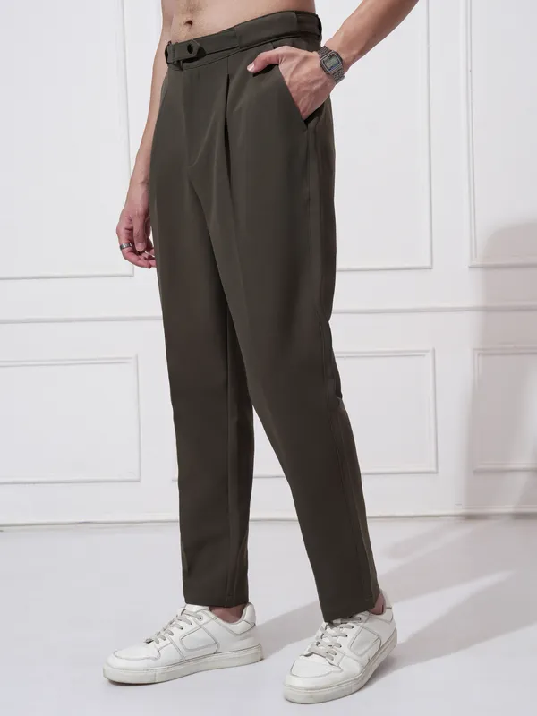 Men Tapered Fit Korean Pant