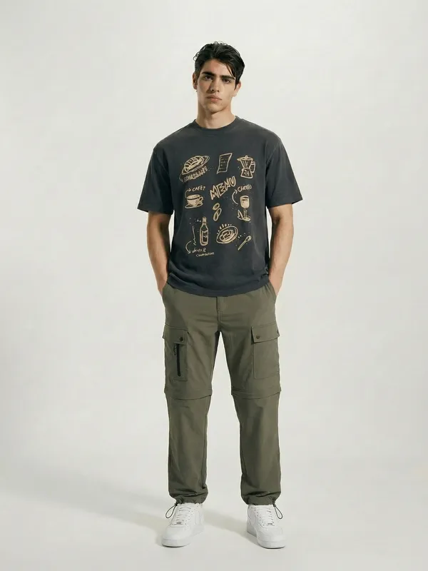 Highlander Men Olive Relaxed Fit Solid Regular Trouser