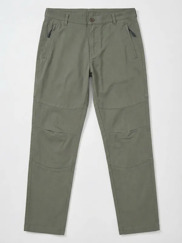 Highlander Men Grey Relaxed Fit Solid Cargos