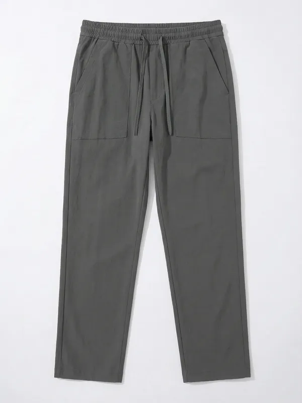 Highlander Men Grey Relaxed Fit Solid Casual Trouser
