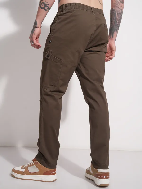 Highlander Men Brown Relaxed Fit Solid Cargo