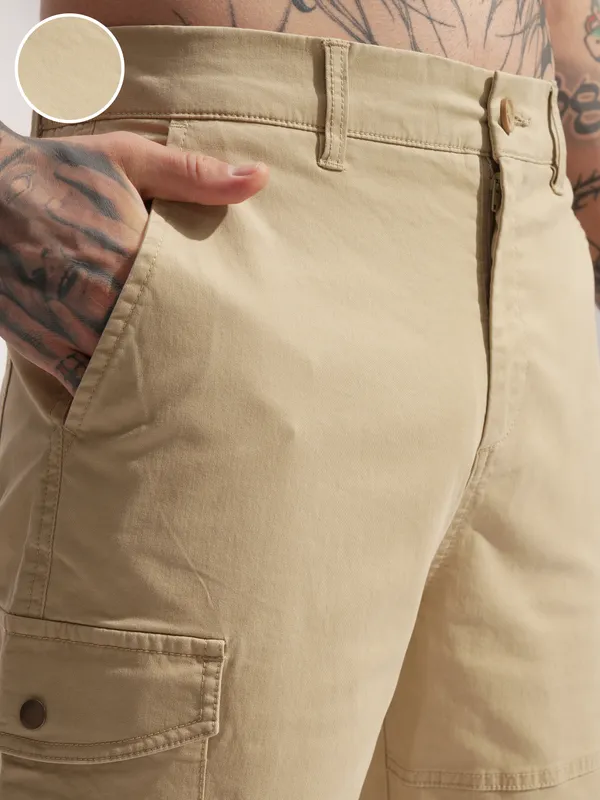 Highlander Men Brown Baggy Solid Cargo