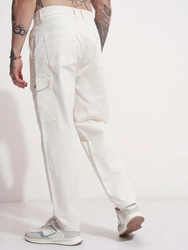 Highlander Men Grey Relaxed Fit Solid Cargo