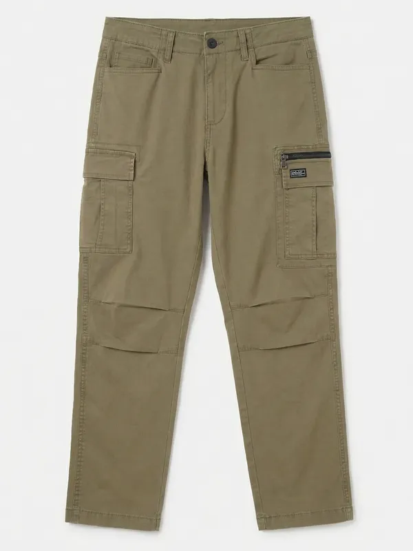Highlander Men Brown Regular Fit Solid Cargo