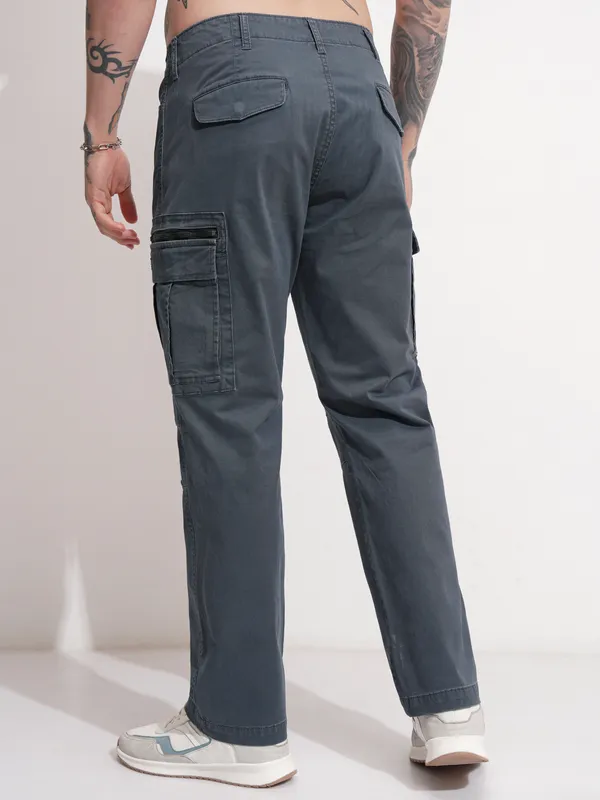 Highlander Men Blue Regular Fit Solid Cargo