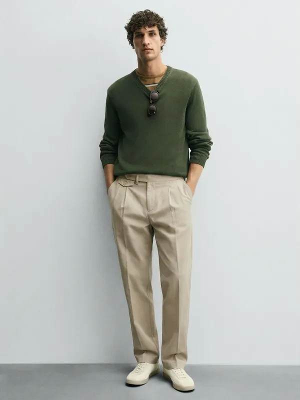 Highlander Men Grey Relaxed Fit Solid Casual Trouser