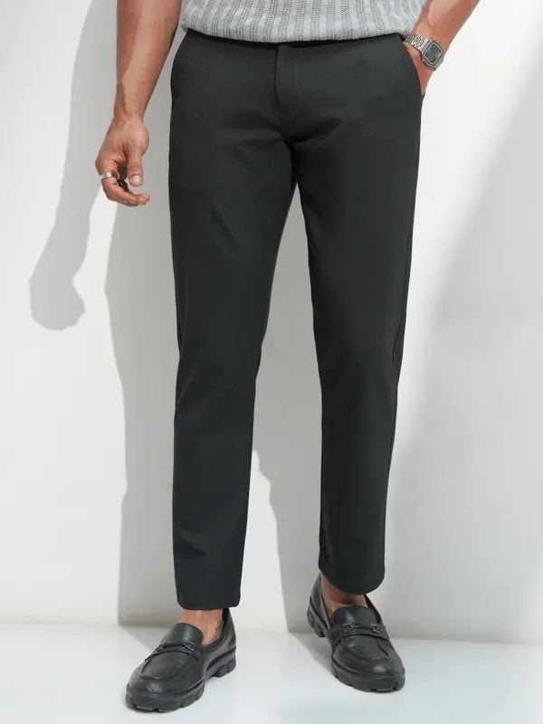 Highlander Men Teal Solid Slim Fit Regular Trousers