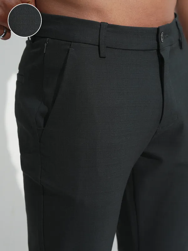 Highlander Men Teal Solid Slim Fit Regular Trousers