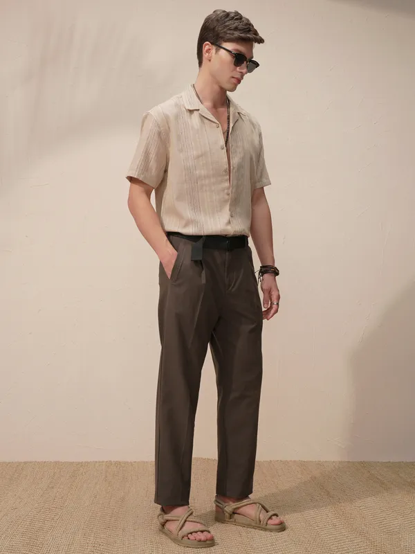 Highlander Men Black Relaxed Fit Solid Casual Trouser