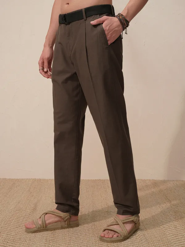 Highlander Men Black Relaxed Fit Solid Casual Trouser