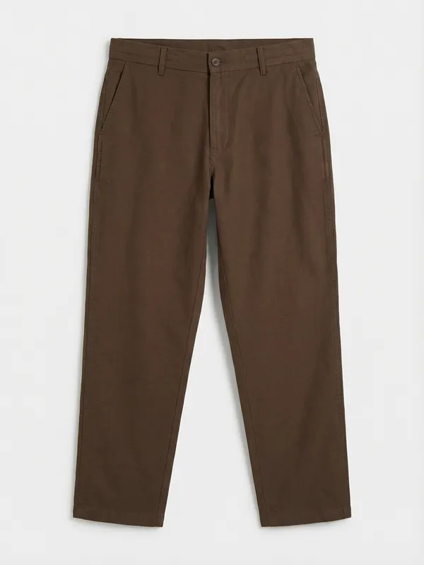 Highlander Men Brown Relaxed Fit Solid Casual Trouser