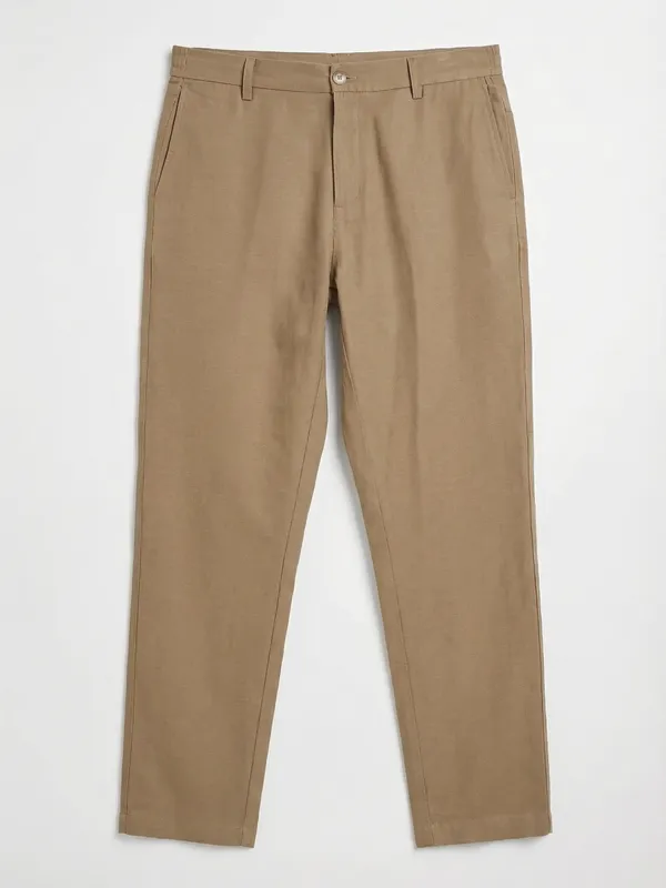 Highlander Men Brown Relaxed Fit Solid Regular Trousers