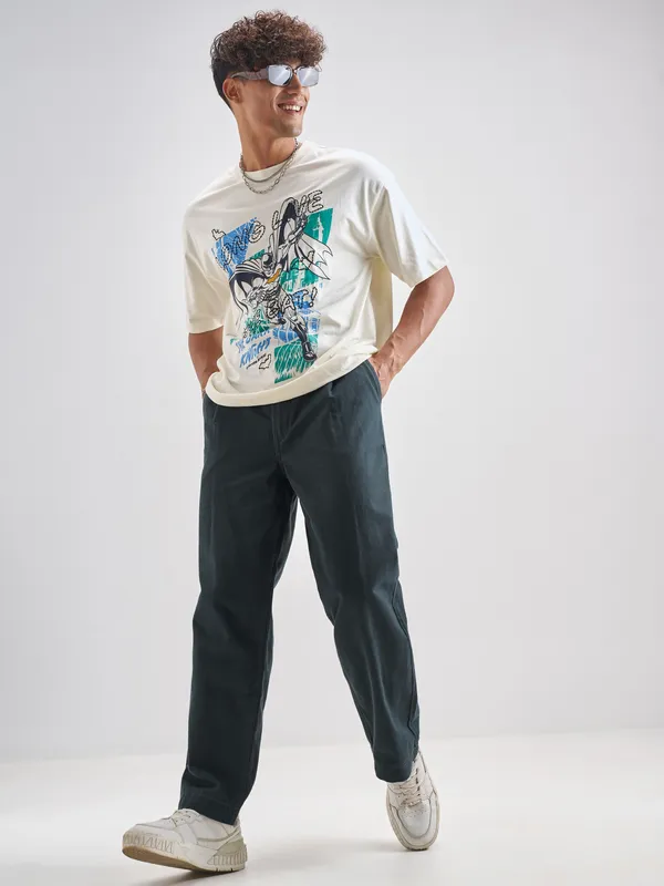 Highlander Men Blue Relaxed Fit Solid Regular Trouser