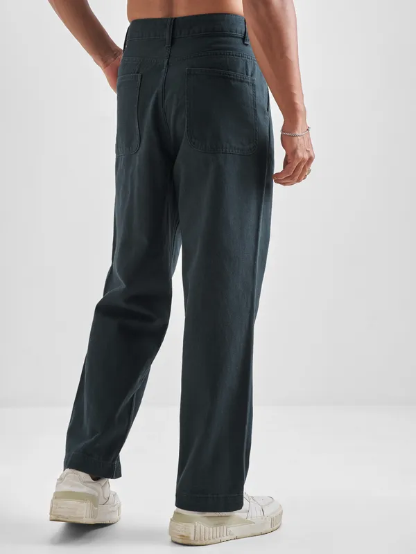 Highlander Men Blue Relaxed Fit Solid Regular Trouser