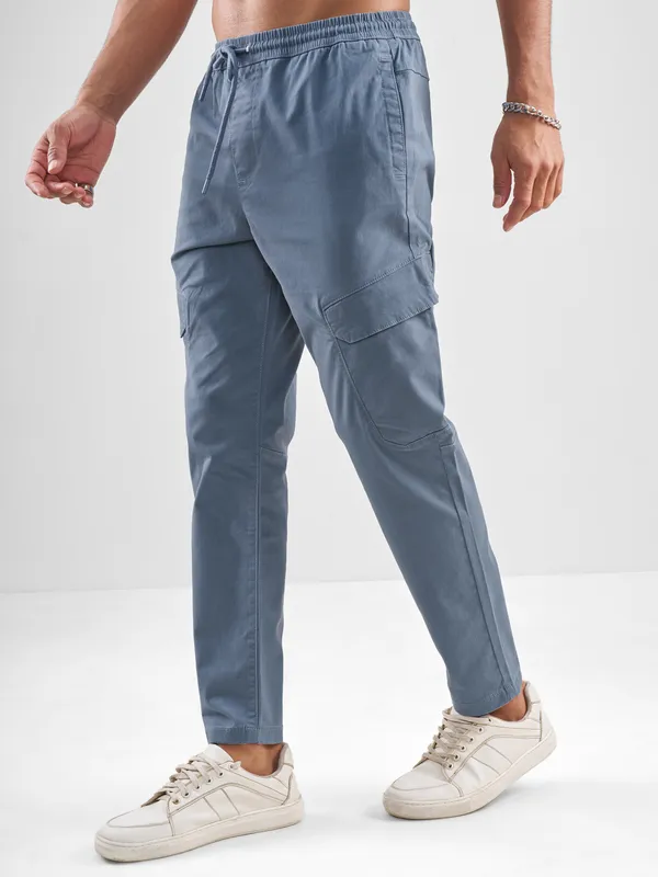 Highlander Men Blue Slim Fit Solid Regular Trouser