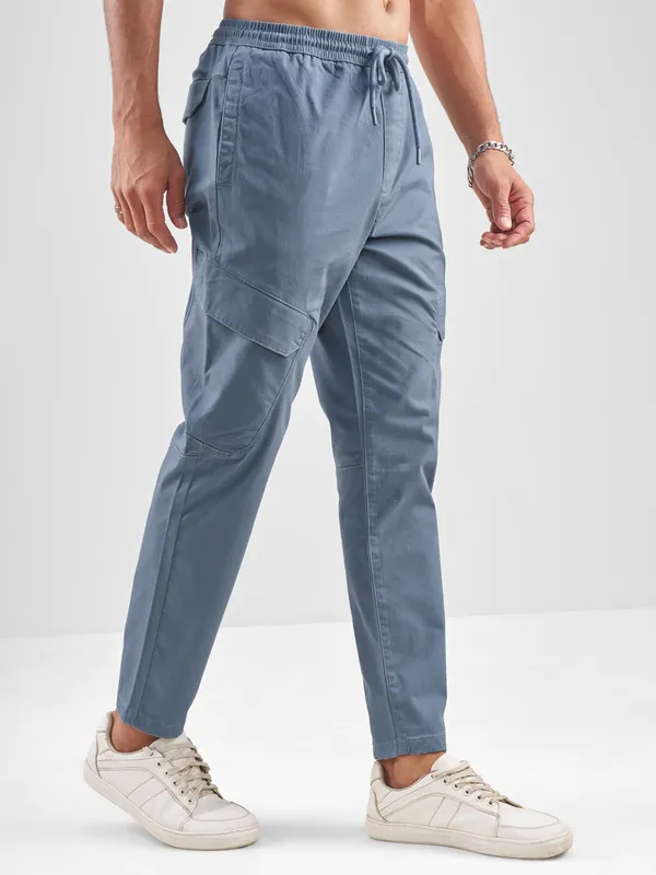 Highlander Men Blue Slim Fit Solid Regular Trouser